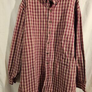 Abercrombie the big shirt men's XL red checked button-up shirt 100% cotton
